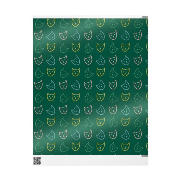 Whimsical Green Cat Wrapping Paper – Purrfect Gift Wrap for Every Occasion!