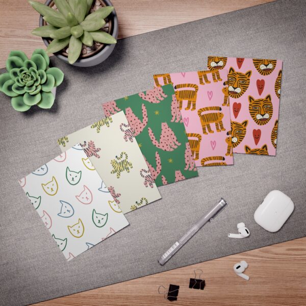 Whimsical Greeting Cards - 5-Pack of Cute Cat Designs for All Occasions - Image 3