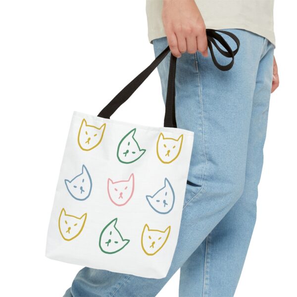 Playful Cat Tote Bag | Cute Cat Lover Reusable Shopping Bag | Fun Gift for Pet Owners - Image 3