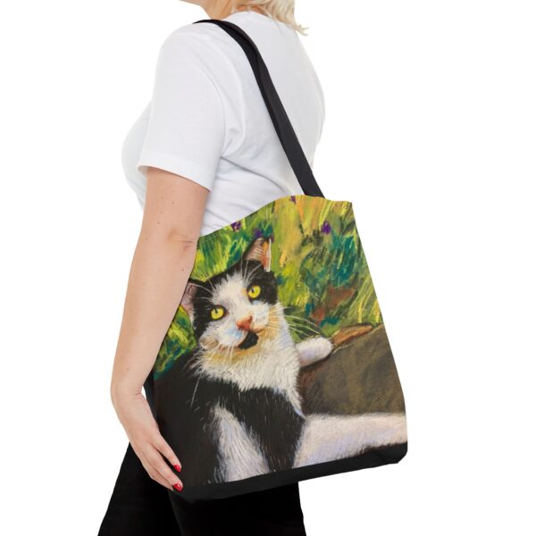 Cat Art Tote Bag | Vibrant Pastel Cat Print for Art Lovers - Image 7