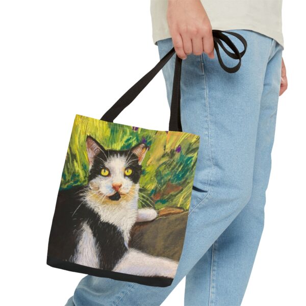 Cat Art Tote Bag | Vibrant Pastel Cat Print for Art Lovers - Image 3