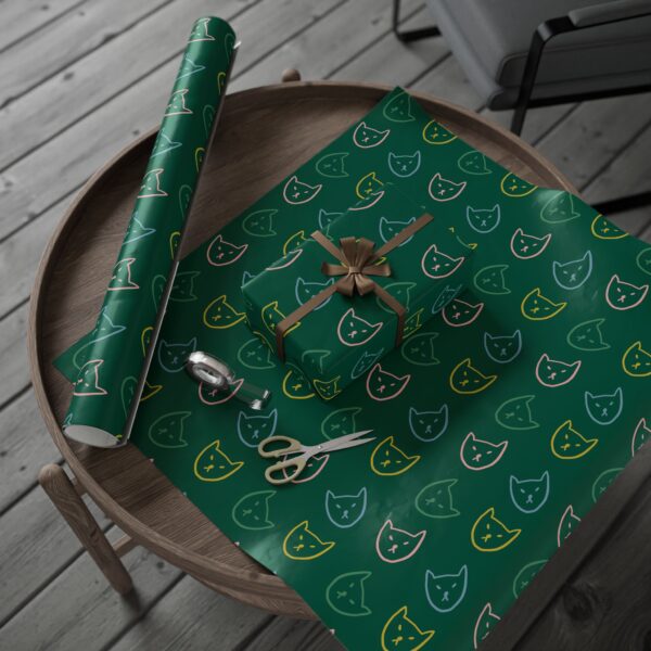 Whimsical Green Cat Wrapping Paper – Purrfect Gift Wrap for Every Occasion! - Image 12