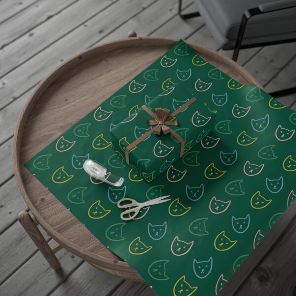 Whimsical Green Cat Wrapping Paper – Purrfect Gift Wrap for Every Occasion! - Image 8