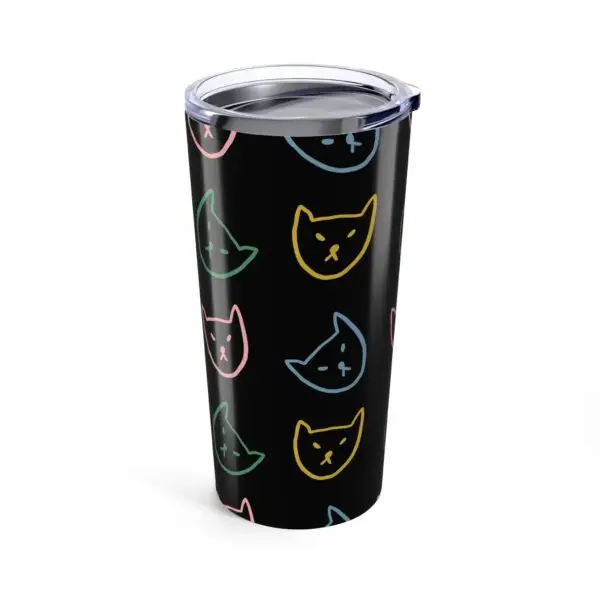 Playful Cat Faces 20oz Tumbler - Cute Travel Mug for Cat Lovers - Image 3
