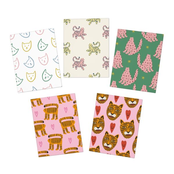 Whimsical Greeting Cards - 5-Pack of Cute Cat Designs for All Occasions