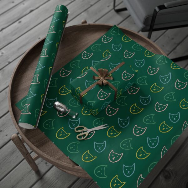 Whimsical Green Cat Wrapping Paper – Purrfect Gift Wrap for Every Occasion! - Image 16