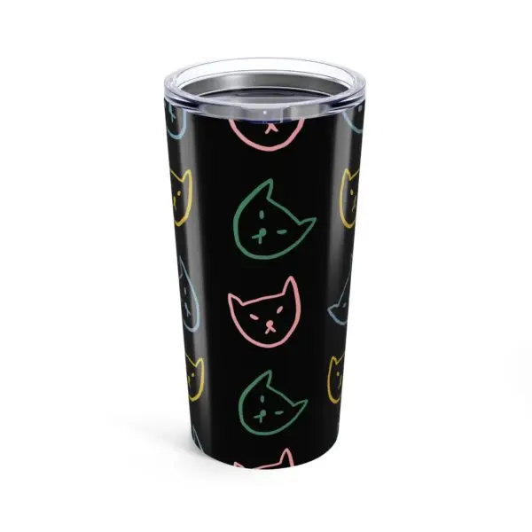 Playful Cat Faces 20oz Tumbler - Cute Travel Mug for Cat Lovers
