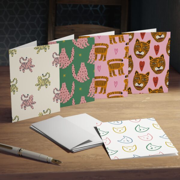 Whimsical Greeting Cards - 5-Pack of Cute Cat Designs for All Occasions - Image 4