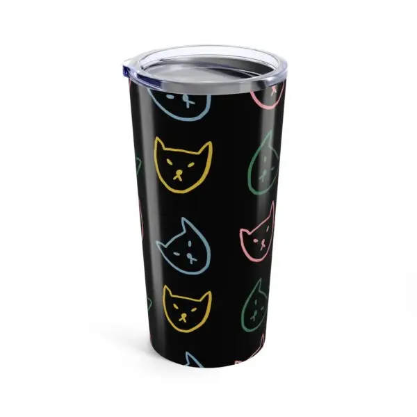 Playful Cat Faces 20oz Tumbler - Cute Travel Mug for Cat Lovers - Image 4