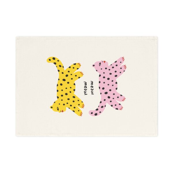 Playful Cat Print Cotton Tea Towel - Perfect for Cat Lovers and Gifts - Image 2